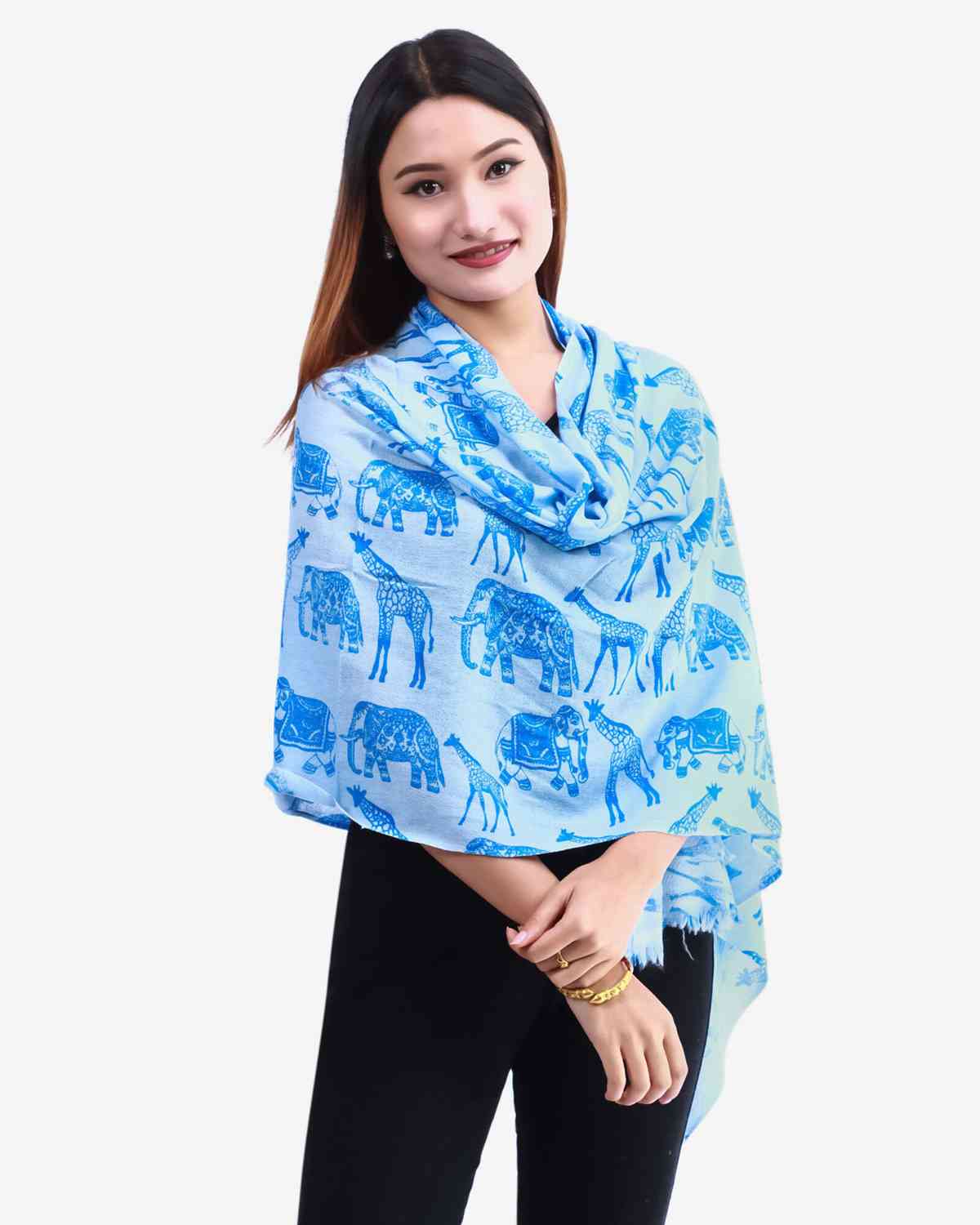 4 Ply Printed Pashmina Shawl. Made in Nepal